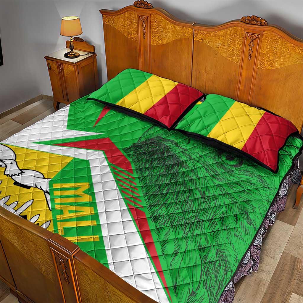 Mali Vulture Quilt Bed Set National Emblem Details & Traditional Patterns