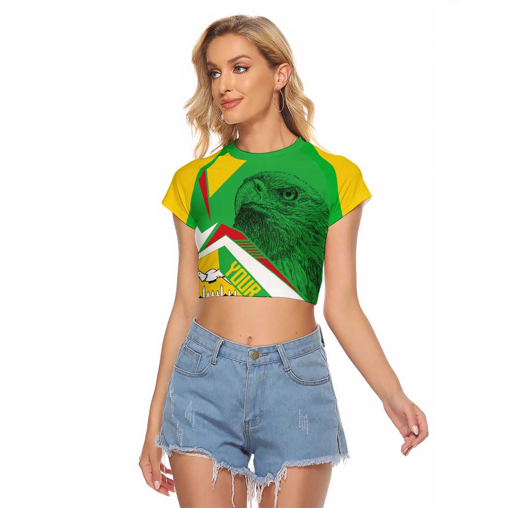 Mali Vulture Raglan Cropped T Shirt National Emblem Details & Traditional Patterns