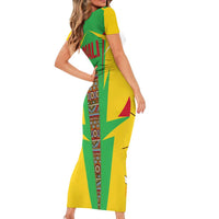 Mali Vulture Short Sleeve Bodycon Dress National Emblem Details & Traditional Patterns