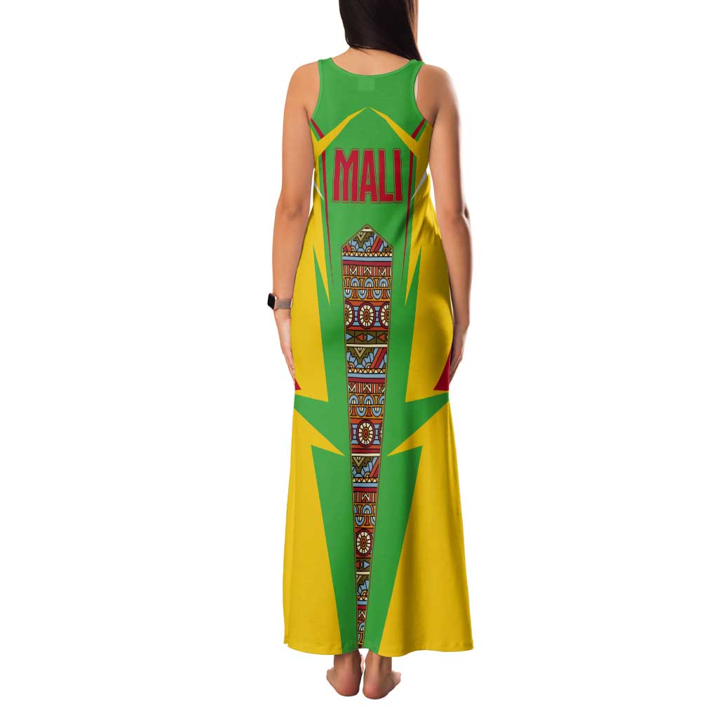 Mali Vulture Tank Maxi Dress National Emblem Details & Traditional Patterns