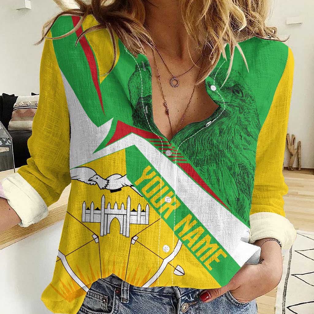 Mali Vulture Women Casual Shirt National Emblem Details & Traditional Patterns