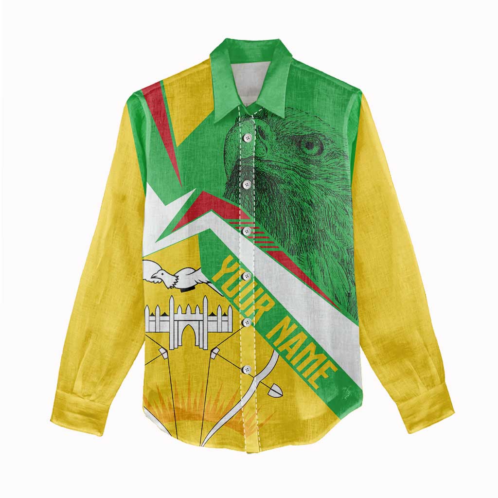 Mali Vulture Women Casual Shirt National Emblem Details & Traditional Patterns