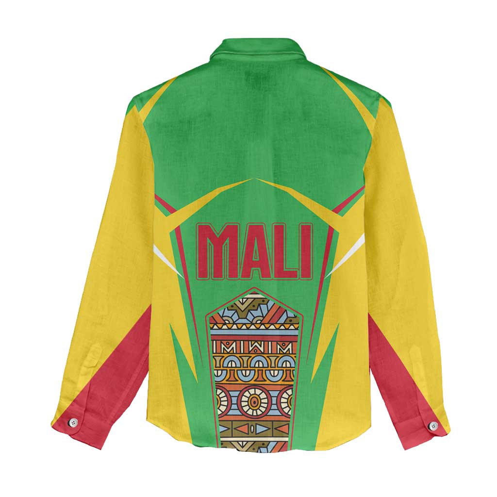 Mali Vulture Women Casual Shirt National Emblem Details & Traditional Patterns