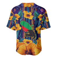 Martinique Map and Hibiscus Baseball Jersey Island Silhouette with Tribal Stripe Accents
