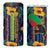 Martinique Map and Hibiscus 4 in 1 Can Cooler Tumbler Island Silhouette with Tribal Stripe Accents