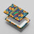 Martinique Map and Hibiscus Canvas Wall Art Island Silhouette with Tribal Stripe Accents