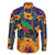Martinique Map and Hibiscus Family Matching Mermaid Dress and Hawaiian Shirt Island Silhouette with Tribal Stripe Accents