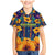 Martinique Map and Hibiscus Family Matching Mermaid Dress and Hawaiian Shirt Island Silhouette with Tribal Stripe Accents