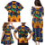 Martinique Map and Hibiscus Family Matching Puletasi and Hawaiian Shirt Island Silhouette with Tribal Stripe Accents