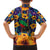 Martinique Map and Hibiscus Family Matching Tank Maxi Dress and Hawaiian Shirt Island Silhouette with Tribal Stripe Accents