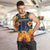 Martinique Map and Hibiscus Men Tank Top Island Silhouette with Tribal Stripe Accents