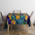 Martinique Map and Hibiscus Tablecloth Island Silhouette with Tribal Stripe Accents