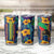 Martinique Map and Hibiscus Tumbler Cup Island Silhouette with Tribal Stripe Accents