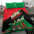Martinique Island Pride Bedding Set Tropical Hibiscus and Plumeria Floral Flag Design