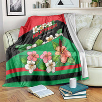 Martinique Island Pride Blanket Tropical Hibiscus and Plumeria Floral Flag Design