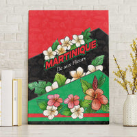 Martinique Island Pride Canvas Wall Art Tropical Hibiscus and Plumeria Floral Flag Design