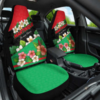 Martinique Island Pride Car Seat Cover Tropical Hibiscus and Plumeria Floral Flag Design