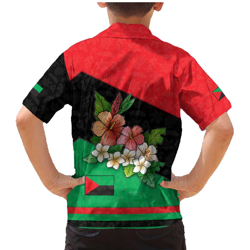 Martinique Island Pride Family Matching Mermaid Dress and Hawaiian Shirt Tropical Hibiscus and Plumeria Floral Flag Design