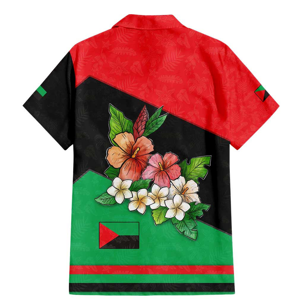 Martinique Island Pride Family Matching Mermaid Dress and Hawaiian Shirt Tropical Hibiscus and Plumeria Floral Flag Design