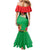 Martinique Island Pride Family Matching Mermaid Dress and Hawaiian Shirt Tropical Hibiscus and Plumeria Floral Flag Design
