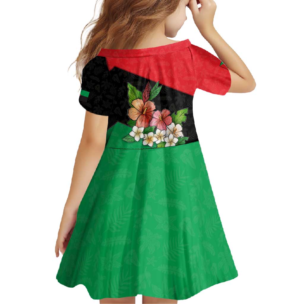 Martinique Island Pride Family Matching Summer Maxi Dress and Hawaiian Shirt Tropical Hibiscus and Plumeria Floral Flag Design