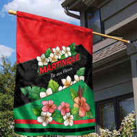 Martinique Island Pride Garden Flag Tropical Hibiscus and Plumeria Floral Flag Design