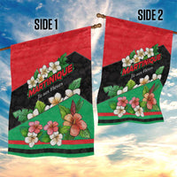 Martinique Island Pride Garden Flag Tropical Hibiscus and Plumeria Floral Flag Design