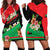 Martinique Island Pride Hoodie Dress Tropical Hibiscus and Plumeria Floral Flag Design