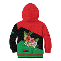 Martinique Island Pride Kid Hoodie Tropical Hibiscus and Plumeria Floral Flag Design