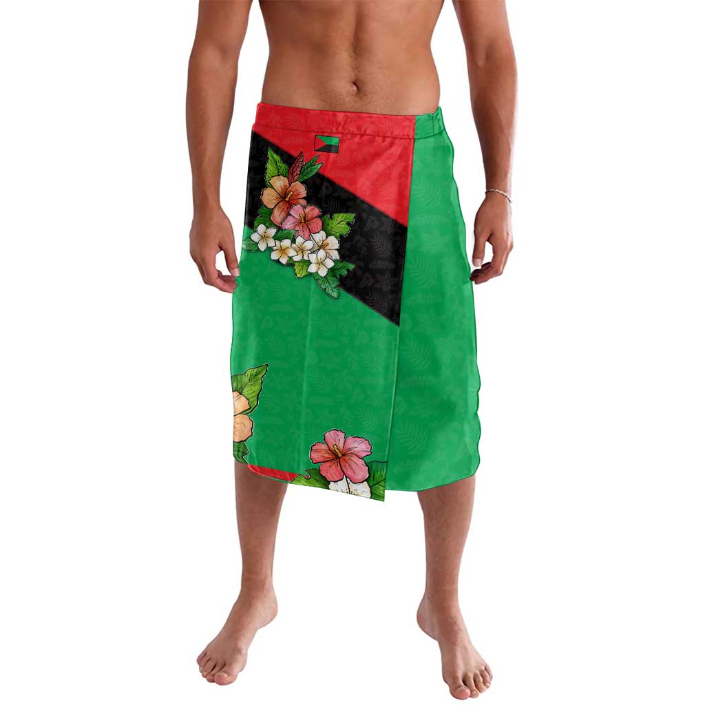 Martinique Island Pride Lavalava Tropical Hibiscus and Plumeria Floral Flag Design