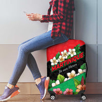 Martinique Island Pride Luggage Cover Tropical Hibiscus and Plumeria Floral Flag Design