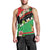 Martinique Island Pride Men Tank Top Tropical Hibiscus and Plumeria Floral Flag Design