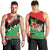 Martinique Island Pride Men Tank Top Tropical Hibiscus and Plumeria Floral Flag Design
