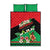 Martinique Island Pride Quilt Bed Set Tropical Hibiscus and Plumeria Floral Flag Design