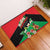 Martinique Island Pride Rubber Doormat Tropical Hibiscus and Plumeria Floral Flag Design