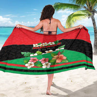 Martinique Island Pride Sarong Tropical Hibiscus and Plumeria Floral Flag Design
