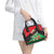Martinique Island Pride Shoulder Handbag Tropical Hibiscus and Plumeria Floral Flag Design