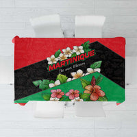 Martinique Island Pride Tablecloth Tropical Hibiscus and Plumeria Floral Flag Design