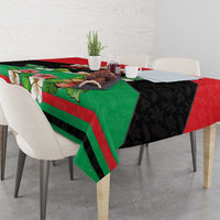 Martinique Island Pride Tablecloth Tropical Hibiscus and Plumeria Floral Flag Design