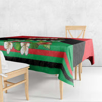 Martinique Island Pride Tablecloth Tropical Hibiscus and Plumeria Floral Flag Design
