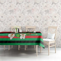 Martinique Island Pride Tablecloth Tropical Hibiscus and Plumeria Floral Flag Design