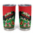 Martinique Island Pride Tumbler Cup Tropical Hibiscus and Plumeria Floral Flag Design