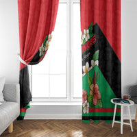 Martinique Island Pride Window Curtain Tropical Hibiscus and Plumeria Floral Flag Design
