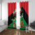 Martinique Island Pride Window Curtain Tropical Hibiscus and Plumeria Floral Flag Design