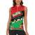 Martinique Island Pride Women Sleeveless Polo Shirt Tropical Hibiscus and Plumeria Floral Flag Design