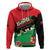 Martinique Island Pride Zip Hoodie Tropical Hibiscus and Plumeria Floral Flag Design