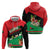 Martinique Island Pride Zip Hoodie Tropical Hibiscus and Plumeria Floral Flag Design