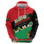 Martinique Island Pride Zip Hoodie Tropical Hibiscus and Plumeria Floral Flag Design