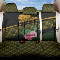 Martinique Heritage Back Car Seat Cover Hibiscus Floral Design with Green and Yellow Madras Tartan