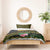 Martinique Heritage Bedding Set Hibiscus Floral Design with Green and Yellow Madras Tartan